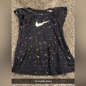 Nike Black dress with Multicolor Swoosh Design